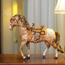 Square Asia-Europe Jane Europe Makino Yinghao ceramic horse ornaments Home decoration Birthday gifts TV cabinet Wine cabinet