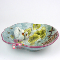 Key plate Treasure plate Creative gift Mother and child White swan Candy bowl Fruit snack bowl Wedding gift