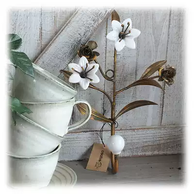 Kolitte Country Retro Nostalgia Style Ceramic Flower adhesive hook Garden Decoration