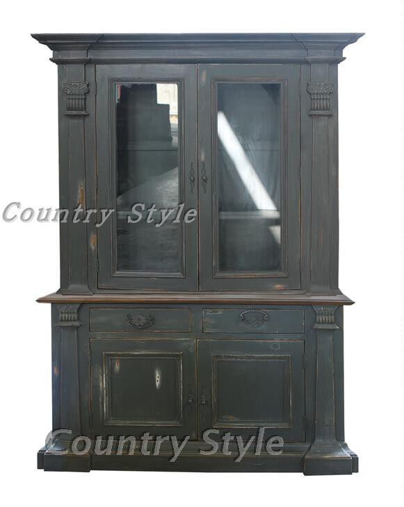 Exported to France, retro and old-fashioned antique style all-solid wood dining cabinet