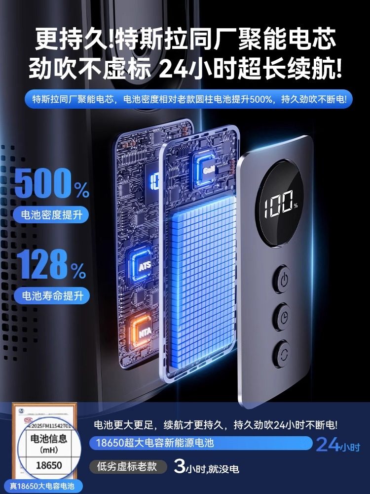 2025 New Model for Home, Office, Bedroom, Desktop Water-Cooled Spray USB Rechargeable Silent Oscillating Ultra-Long Battery Life Cooling
