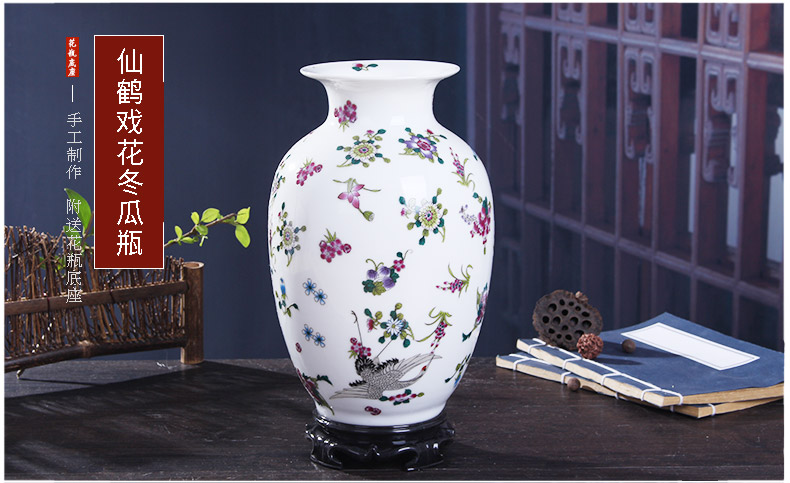 Jingdezhen ceramic vase ins furnishing articles sitting room art modern wine decorations study creative floret bottle arranging flowers