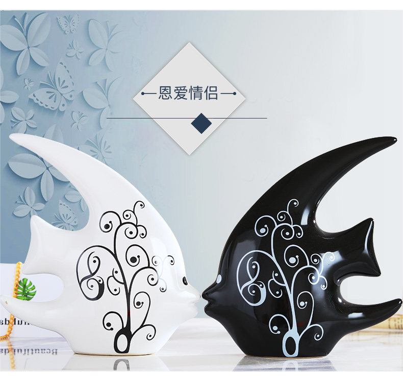 Jingdezhen ceramic household act the role ofing is tasted creative vase sitting room place black and white contracted and I crafts desktop decoration