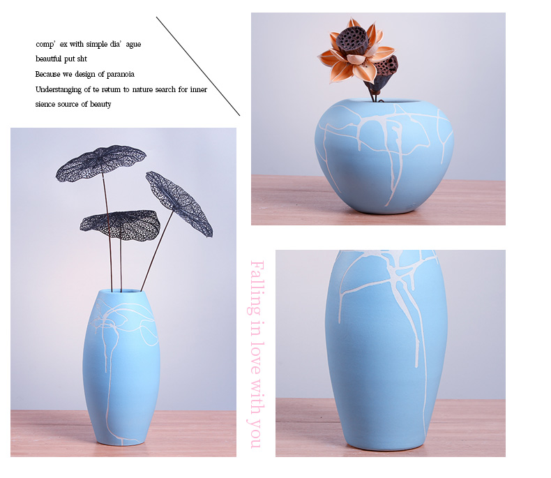 Jingdezhen modern Chinese ceramic vase lines in the sitting room TV ark, contracted creative arts and crafts decorative furnishing articles