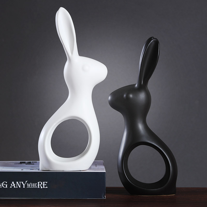 Nordic home wine ark, adornment furnishing articles creative ceramic decoration indoor room, black and white picking sitting room small ornament