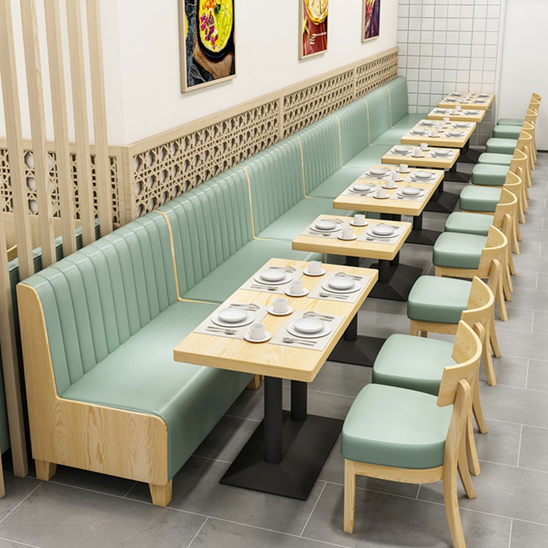 Simple net red table and chair deck solid wood fast food restaurant food stall night supper table and chair noodle shop milk tea shop western restaurant deck