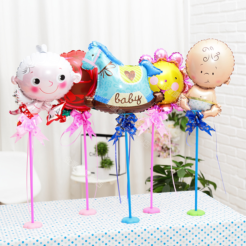 Baby year-old hundred weather ball decoration table floating balloon column base Children's birthday table decoration cartoon balloon