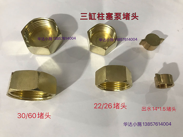 Triplex plunger pump high-pressure spray pump sprayer agricultural water pump 26 30 water inlet thread blocking plug outlet water blocking plug