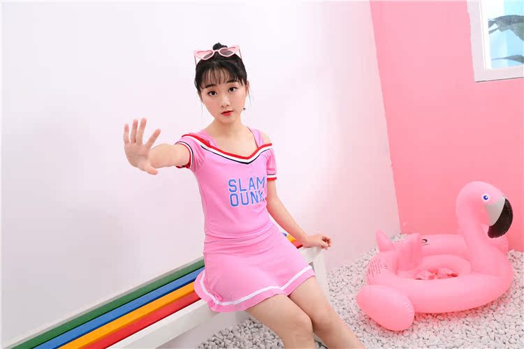 Đồ bơi trẻ em 1906 big boy chẻ váy bé gái 10-14 tuổi 2019 đồ bơi bé gái thể thao - Bộ đồ bơi của Kid đồ bơi cho bé sơ sinh