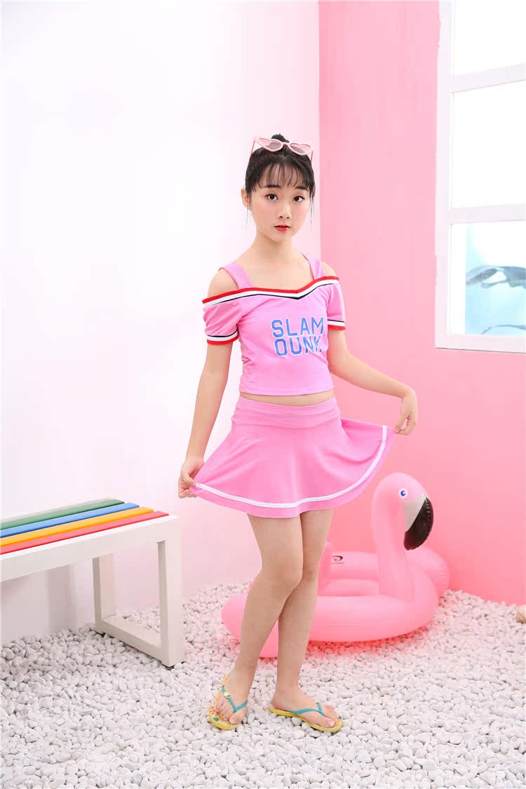 Đồ bơi trẻ em 1906 big boy chẻ váy bé gái 10-14 tuổi 2019 đồ bơi bé gái thể thao - Bộ đồ bơi của Kid đồ bơi cho bé sơ sinh