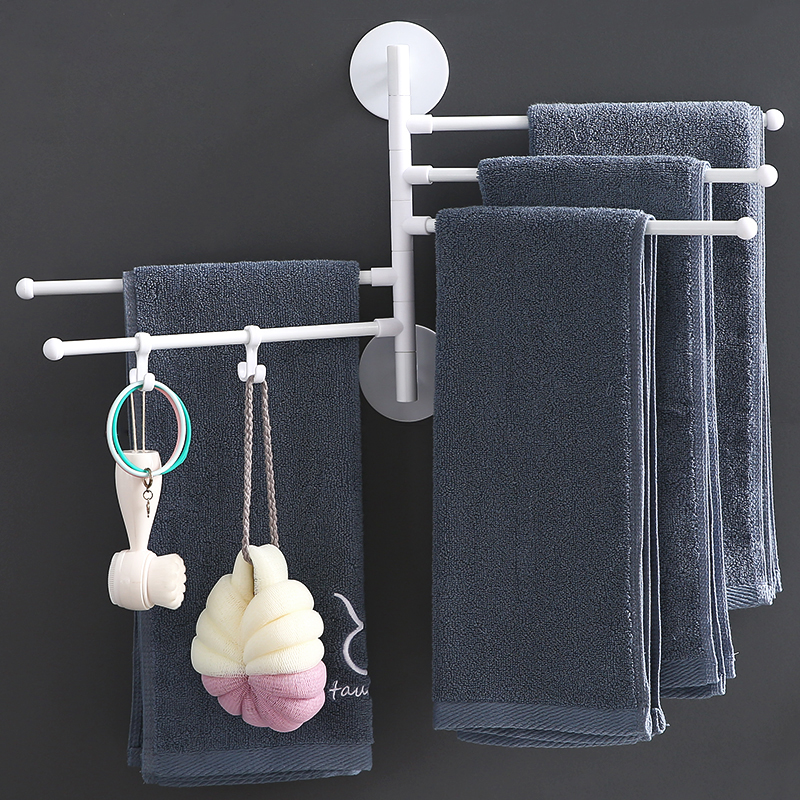 Multi-layer towel rack powder room bathroom rack free punching wall hanging towel single pole rack toilet storage rack
