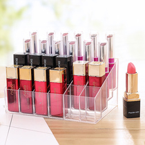 Transparent multi-grid lipstick storage box display rack 24-grid plastic desktop lipstick lipstick rack makeup box