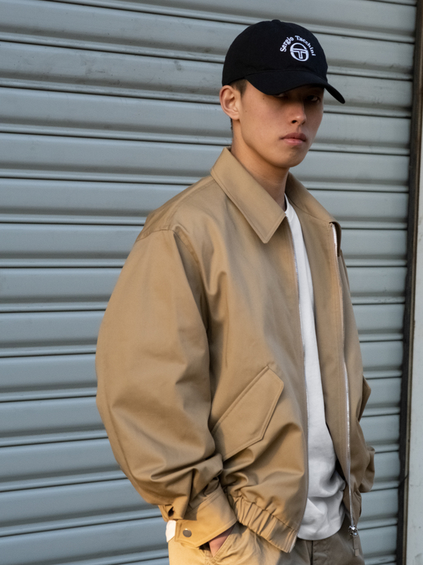 Heijiao Khaki Lapel Loose Vintage Autumn Harrington Jacket for Men Cleanfit