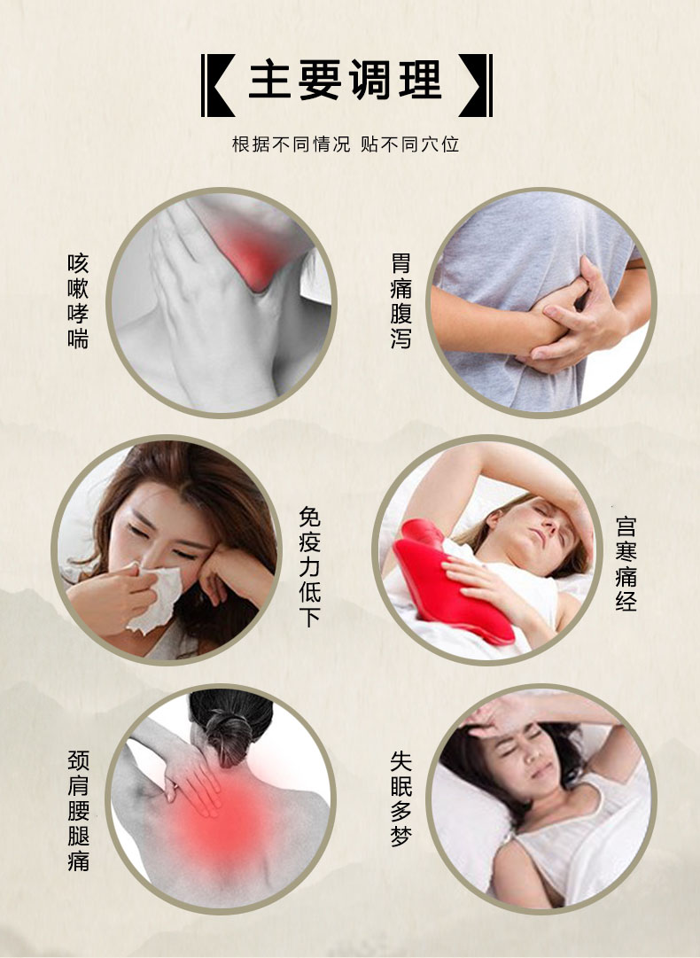 医疗器械认证  众知堂   三伏贴膏 15贴 送穴位图 图4