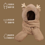 Шапка, удерживающий тепло милый шарф, бархатный комплект, зимние бархатные перчатки, с медвежатами, плюшевая, 3 предмета