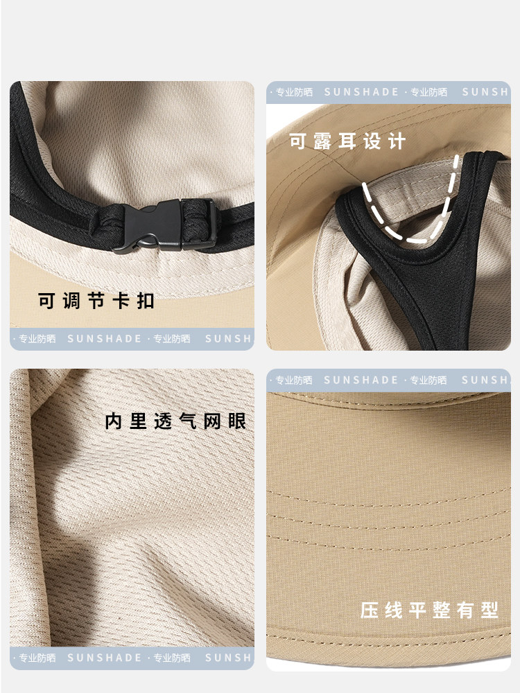 Cycling Windproof Fisherman's Hat for Men, Summer Sun Protection, Uv Protection, Windproof for Electric Bikes, Sunshade Hat for Women, Sun Hat