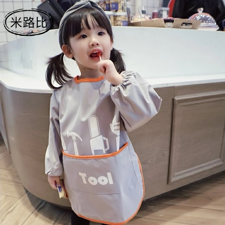 2025 New Model Baby Bib Autumn Extended Waterproof Bib Cover for Eating and Painting Children's Protective Clothing Bib