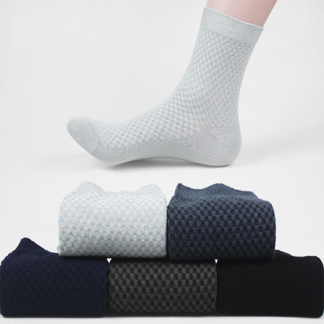 5 cặp hộp quà mùa thu và mùa đông nam vớ cotton ống thể thao nhíp vớ kinh doanh vớ nam vớ sợi tre ống vớ nam quần tất mỏng mùa hè