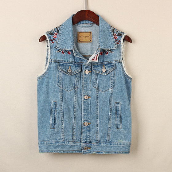 2023 spring and autumn Korean version of the new denim vest women's short style loose and thin waistcoat vest vest shoulder plus size tide