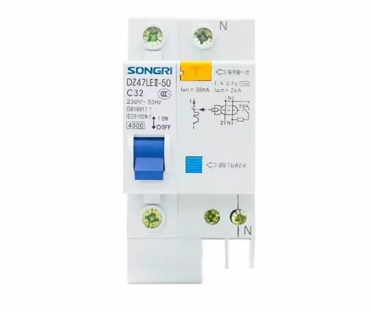 Songri power-off circuit breaker 1P N 16A 20A 25A 32A 40A 63A protector leakage protection switch