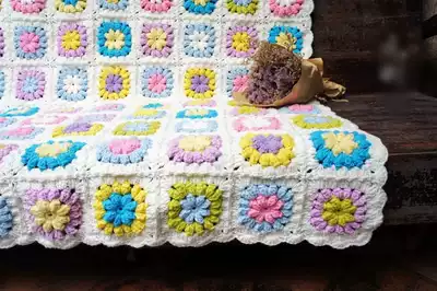 Handmade wool DIY crochet blanket Popcorn blanket Electronic illustration tutorial