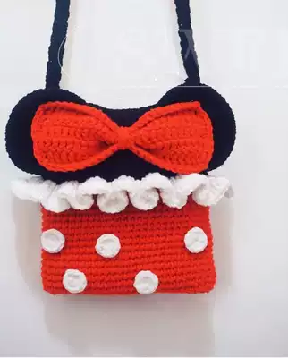 DIY handmade woolen crochet coin wallet shoulder bag Mickey Coin Wallet electronic illustration picture tutorial