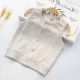 Áo vest bé gái 0-1 tuổi nam và nữ một lớp vest nhỏ vai mùa xuân và mùa thu cotton mặc áo ấm áo gile thu đông cho bé gái