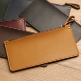 Длинный бумажник, кожаная универсальная ретро сумка с молнией, из натуральной кожи