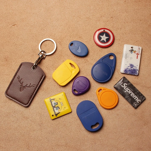 Картхолдер, кожаный прямоугольный круглый индукционный брелок, из натуральной кожи