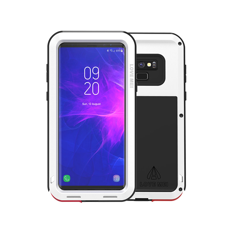 LOVE MEI Powerful Water Resistant Shockproof Dust/Dirt/Snow Proof Aluminum Metal Outdoor Heavy Duty Case Cover for Samsung Galaxy Note 9