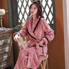 Pink black border girl robe+pants