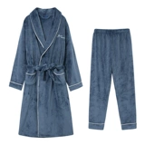 Демисезонный банный халат для влюбленных, фланелевая флисовая коралловая бархатная длинная пижама, увеличенная толщина