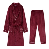 Демисезонный банный халат для влюбленных, фланелевая флисовая коралловая бархатная длинная пижама, увеличенная толщина