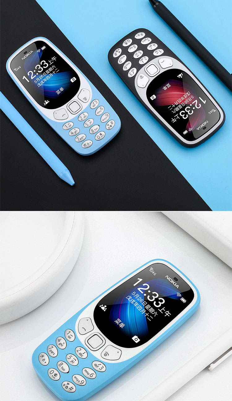 Nút thanh kẹo Nokia / Nokia 3310 4G cho người già cao tuổi điện thoại di động Phiên bản 4g