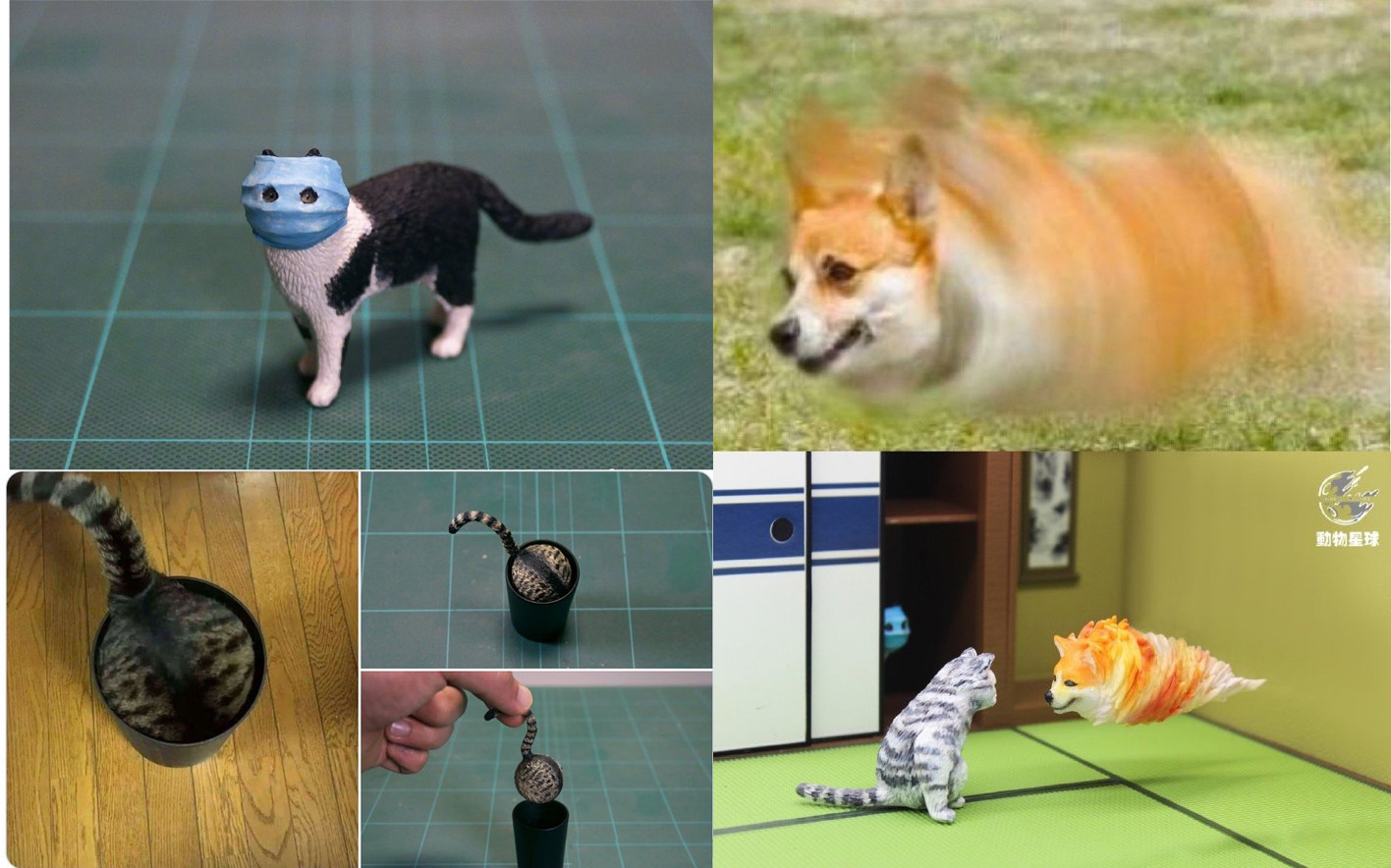 Large Pineapples Pet Animal Planet Sand Sculpture Series Mask Cat Smile Cat Model Pendulum Paparazzi Doll Flying Saucer Dog