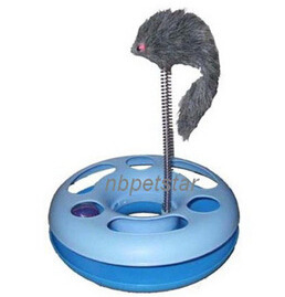 Cat Toy Leather Mouse with Fried Stuffed with Fried Ball Crazy Pleasure Disc Pet Toy Kitty Toy Rabbit Hair Products
