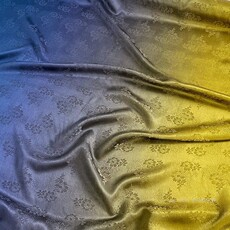 Шелковая ткань 金鸿福重磅真丝面料旗袍衬衫衣裙布料重缎提花罗香云纱渐变蓝姜黄