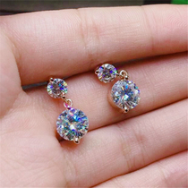 18K platinum rose gold gold mo sang shi fashion earrings 50 1 karat mo sang shi er shi pin female