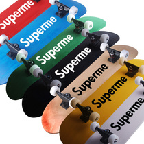 Printing and punching skateboard black bracket four-wheel double-skid scooter childrens road scooter walking skateboard