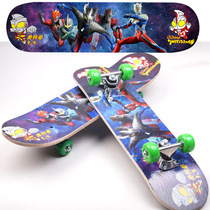 Children's four-wheel cartoon double-warped adult skateboard double-sided pattern Altman scooter thickened bracket