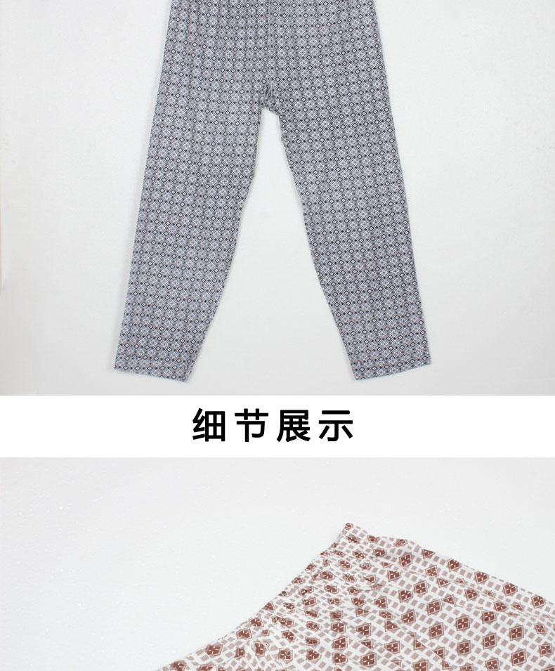 Mùa xuân nam và mùa thu và mùa hè mỏng mảnh quần cotton ngủ giữa và già tuổi điều hòa không khí quần cotton nhà dệt quần cotton quần đôi nam nữ