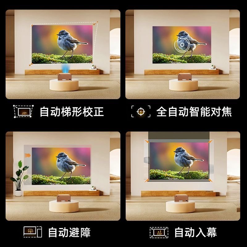 New Overseas Version Projector for Home Use, Ultra-High Definition, Suitable for Bedroom Wall Projection, Usable during the Day, Smart Small Projector with HDMI Input, Compatible with Ps4, Ps5, Game Consoles, and Switch