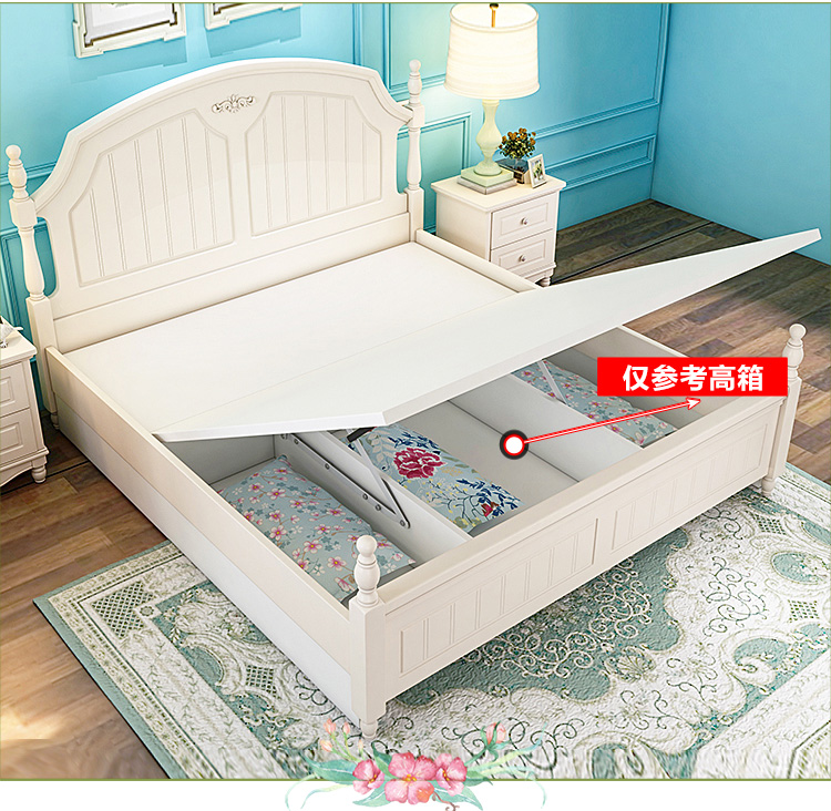 Hàn Quốc công chúa vườn giường ngủ chủ đúp tủ quần áo bằng gỗ đầy đủ các phòng ngủ nhỏ gọn đồ đạc quần thể hiện đại - Giường giường tầng gỗ