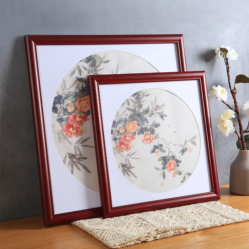 Solid wood National painting framed picture frame Outer frame hanging wall 33 38 50cm 50cm calligraphy character painting Custom arbitrary size