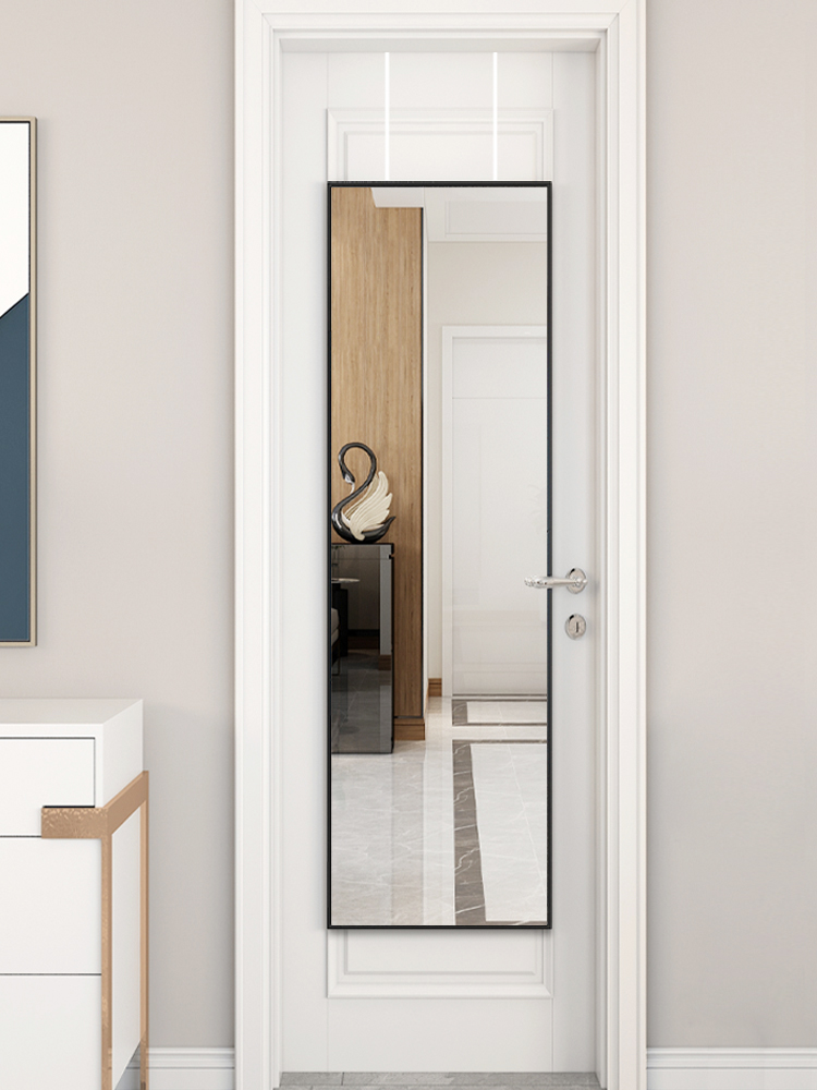 Behind the door Full-body mirror wall sticker Self-adhesive household wall sticker Free hole hanging wall hanging door Full-body mirror landing