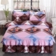 Khăn trải giường bằng vải cotton bốn mảnh trải giường bằng vải trải giường 1.8m2.0m ​​trải giường dày phủ chăn bông phủ giường - Bộ đồ giường bốn mảnh
