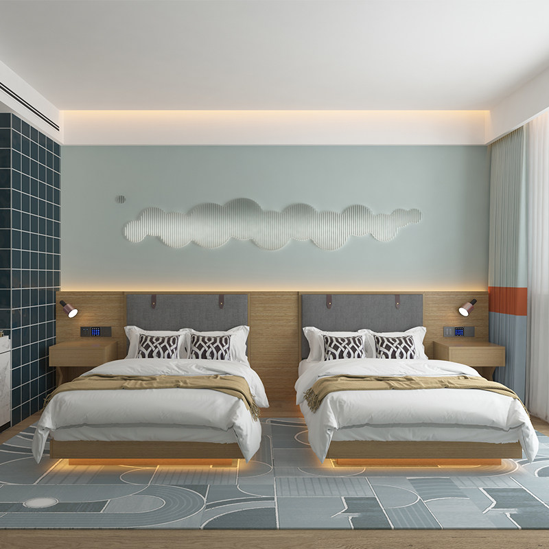 Hotel Guesthouse Furniture Home Innate complete Quick Chain Custom Minbu Dormitory Bed Frame Apartment Rooms Single Shoulder Double Bed