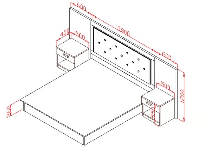 Express khách sạn phòng căn hộ ký túc xá phòng ngủ đồ nội thất gói mềm đầu giường khung giường