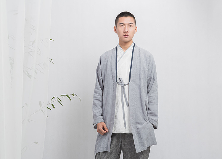 [Đêm tuyết] Mùa xuân Han Trung Quốc Nam mới Bọ cạp dài Tre Tree Jacquard Áo dài thời trang đồ bộ