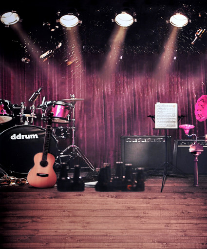 Yy anchor background cloth DJ Disc Writing Genuine Wallpaper Male and female Internet Direct Podcast 3d Cool Starry Sky Stage Background Wall